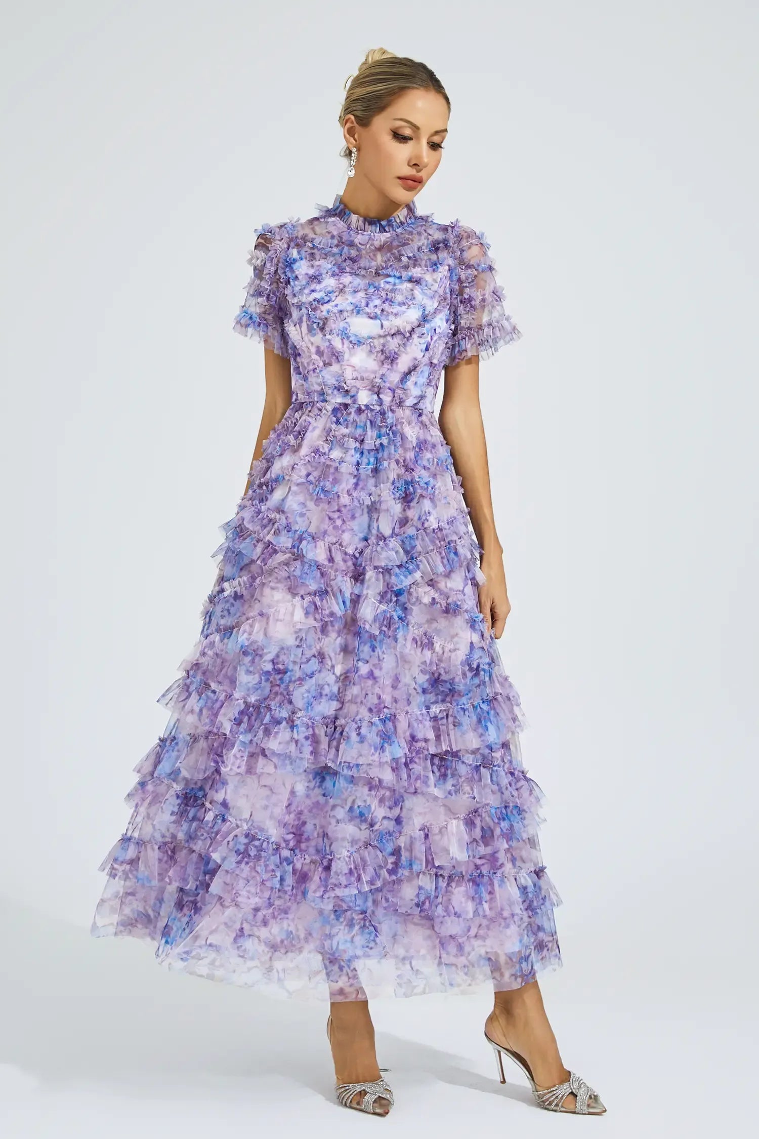 Saroyan Purple Floral Midi Dress