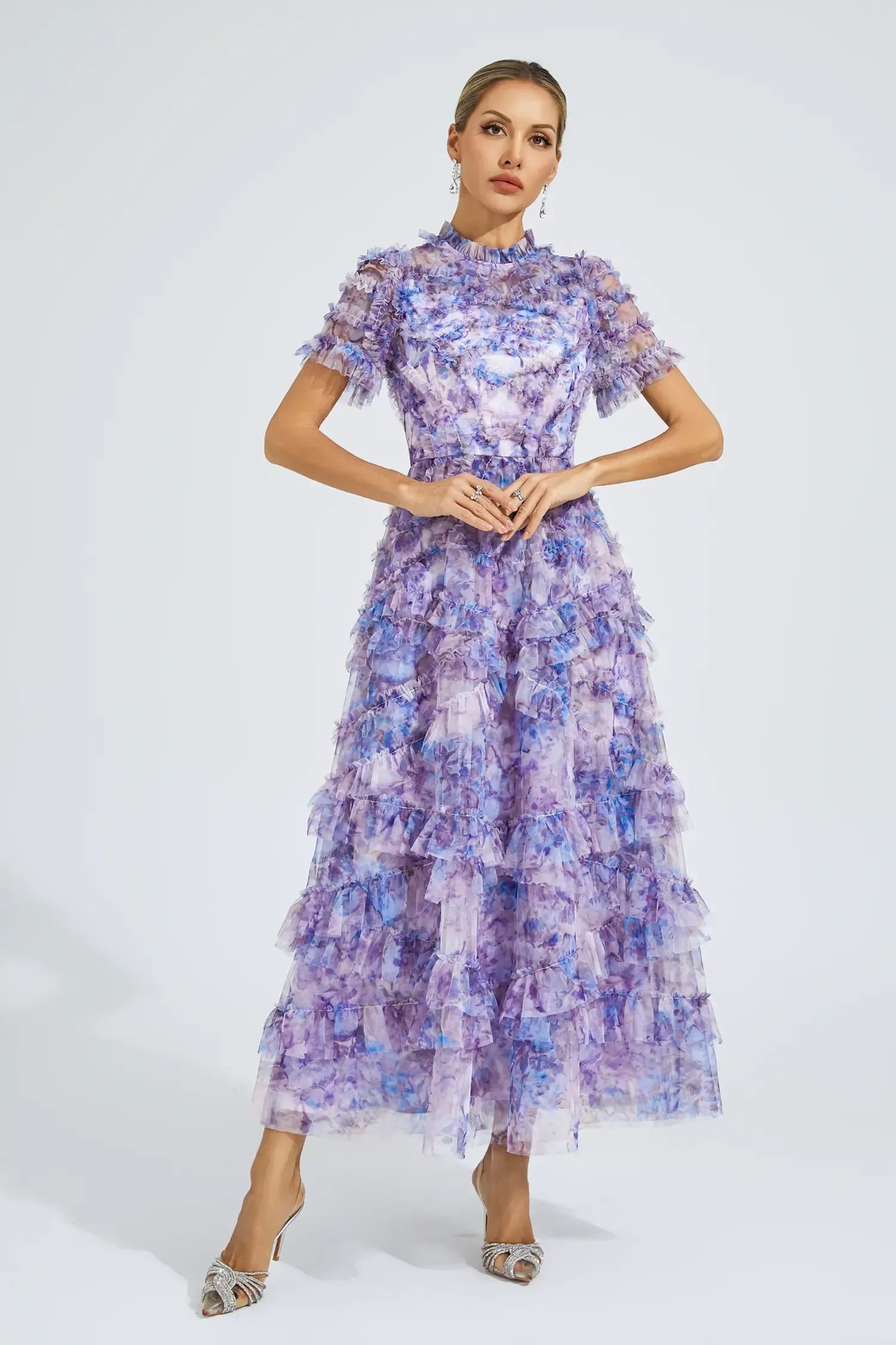 Saroyan Purple Floral Midi Dress