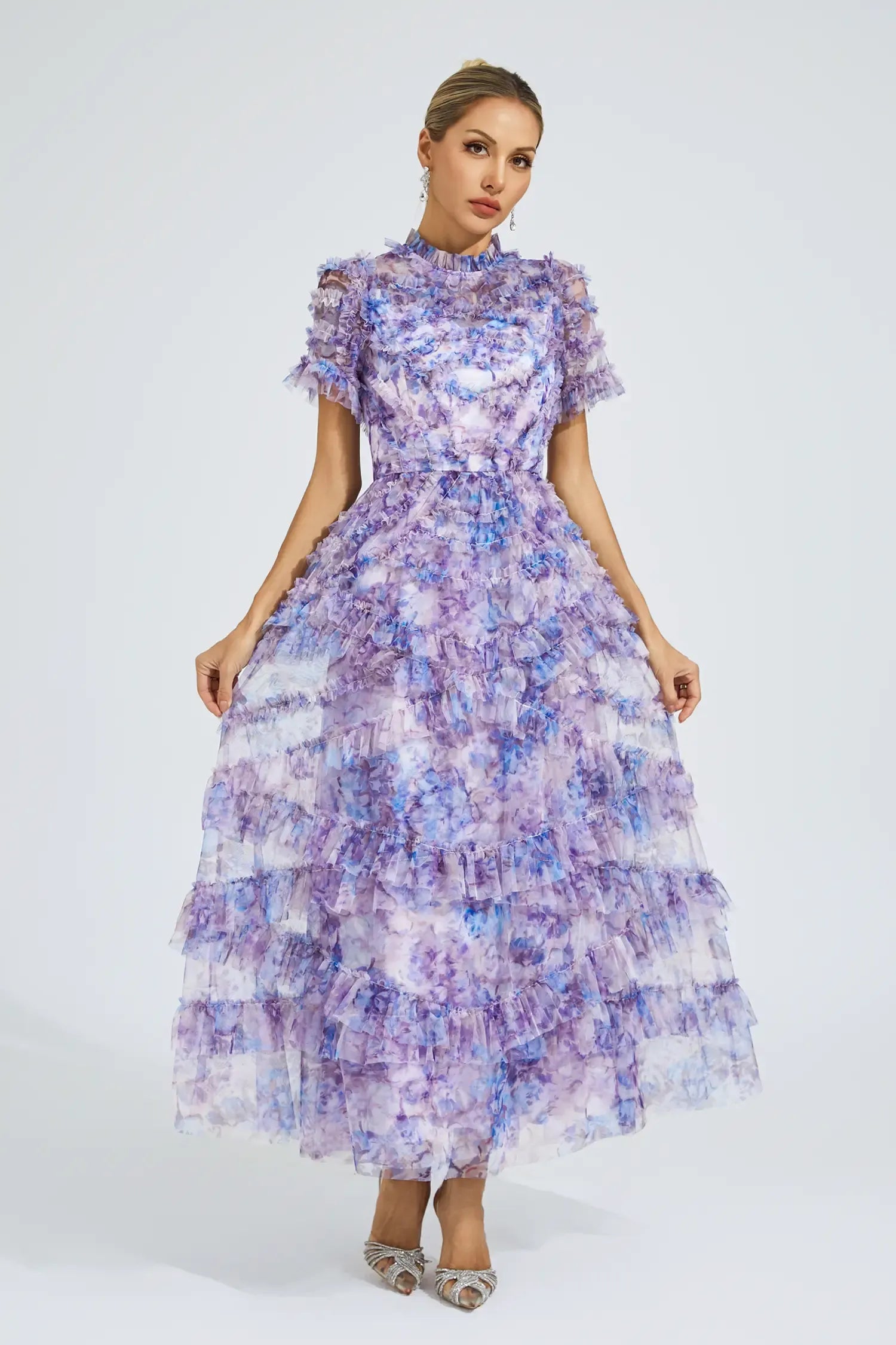 Saroyan Purple Floral Midi Dress