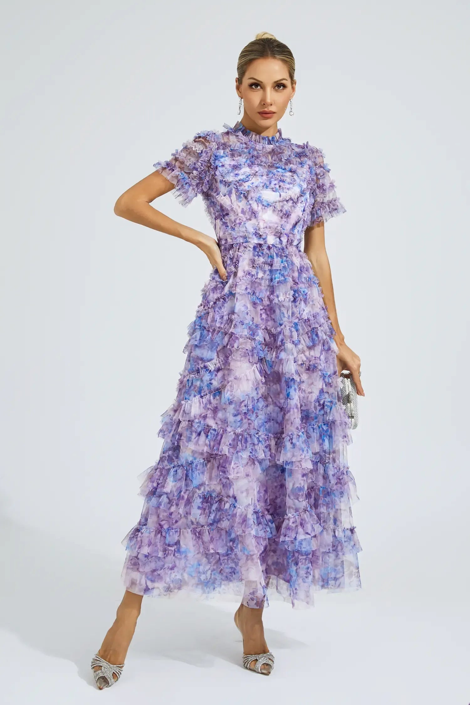 Saroyan Purple Floral Midi Dress