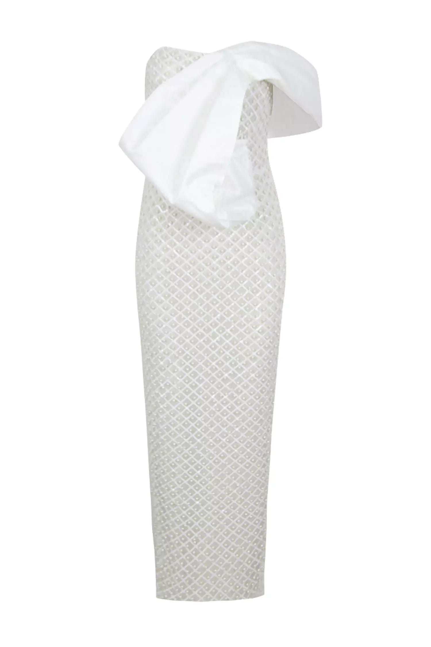 Alisson White Pearl Embellishment Dress