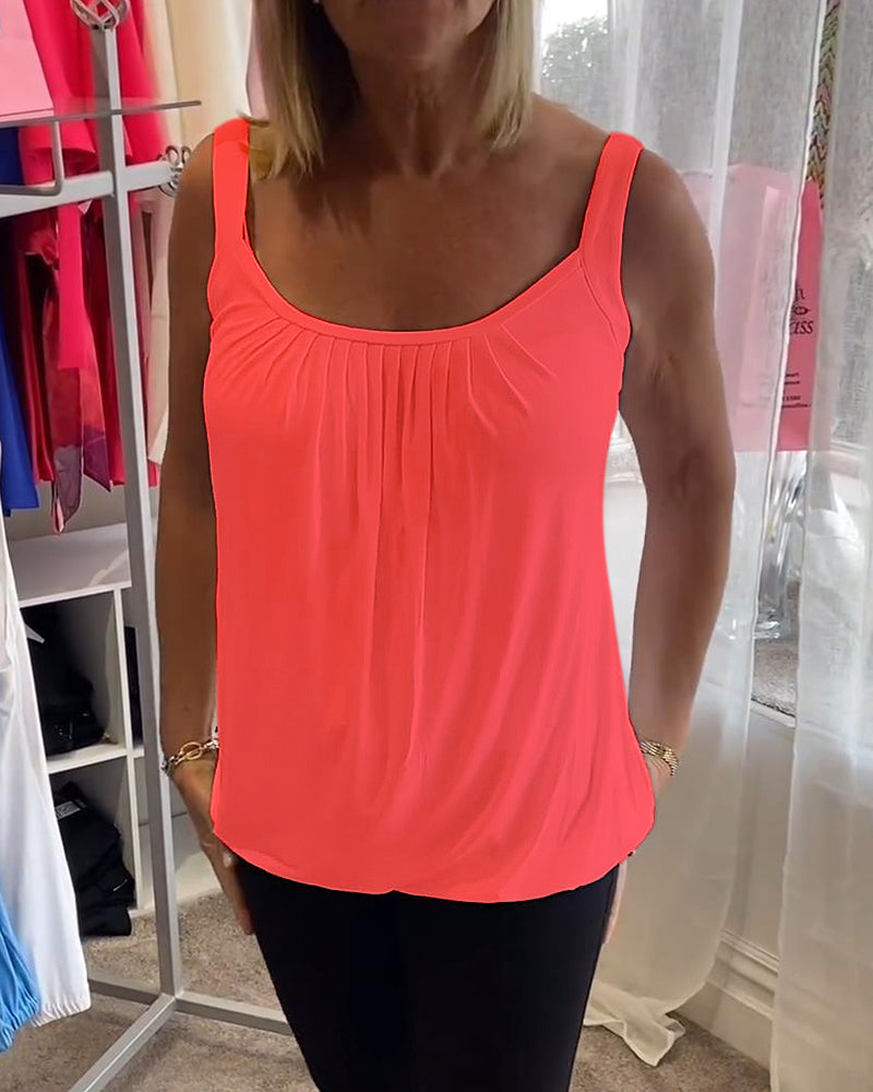 Olivia | Casual, sleeveless top with pleating